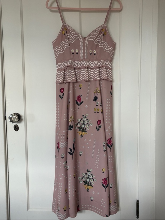 Anthropologie Dresses & Skirts - Sahil Kochhar for Anthropologie Mauve Pink Floral Tiered Midi Dress